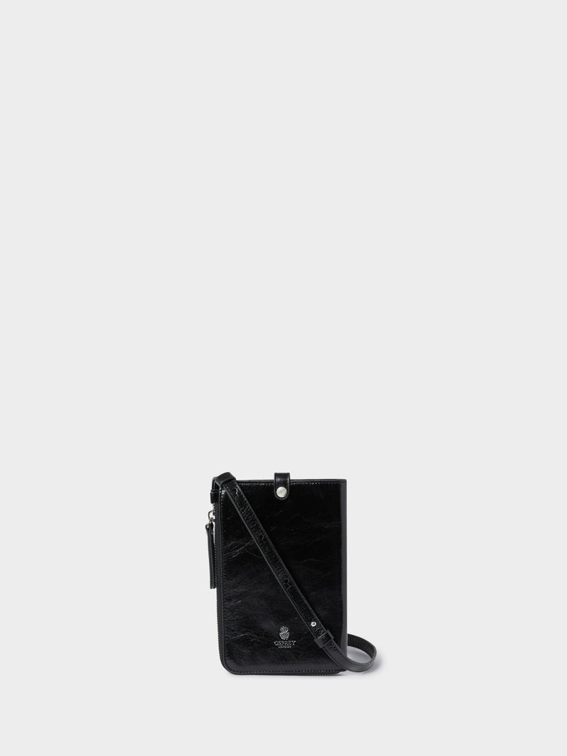 Osprey London Electra Italian leather phone bag, imported from the UK