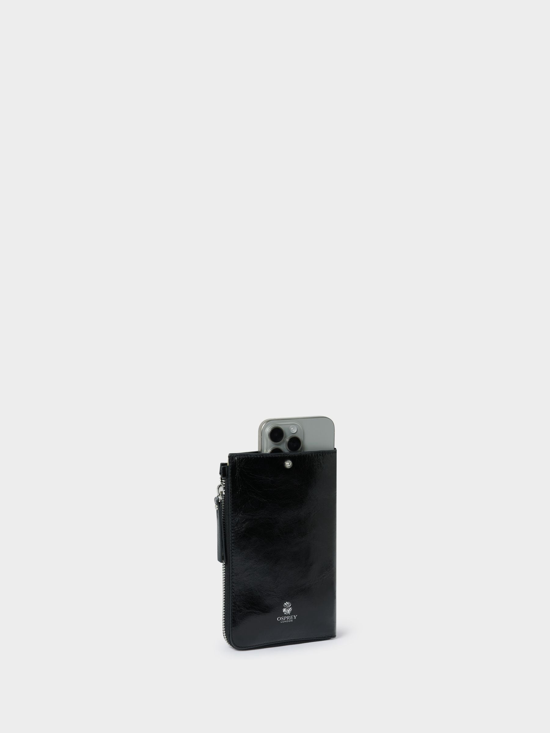 Osprey London Electra Italian leather phone bag, imported from the UK