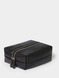 Osprey London black leather washbag small double zip (British brand)