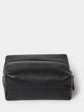 Osprey London black leather washbag small double zip (British brand)