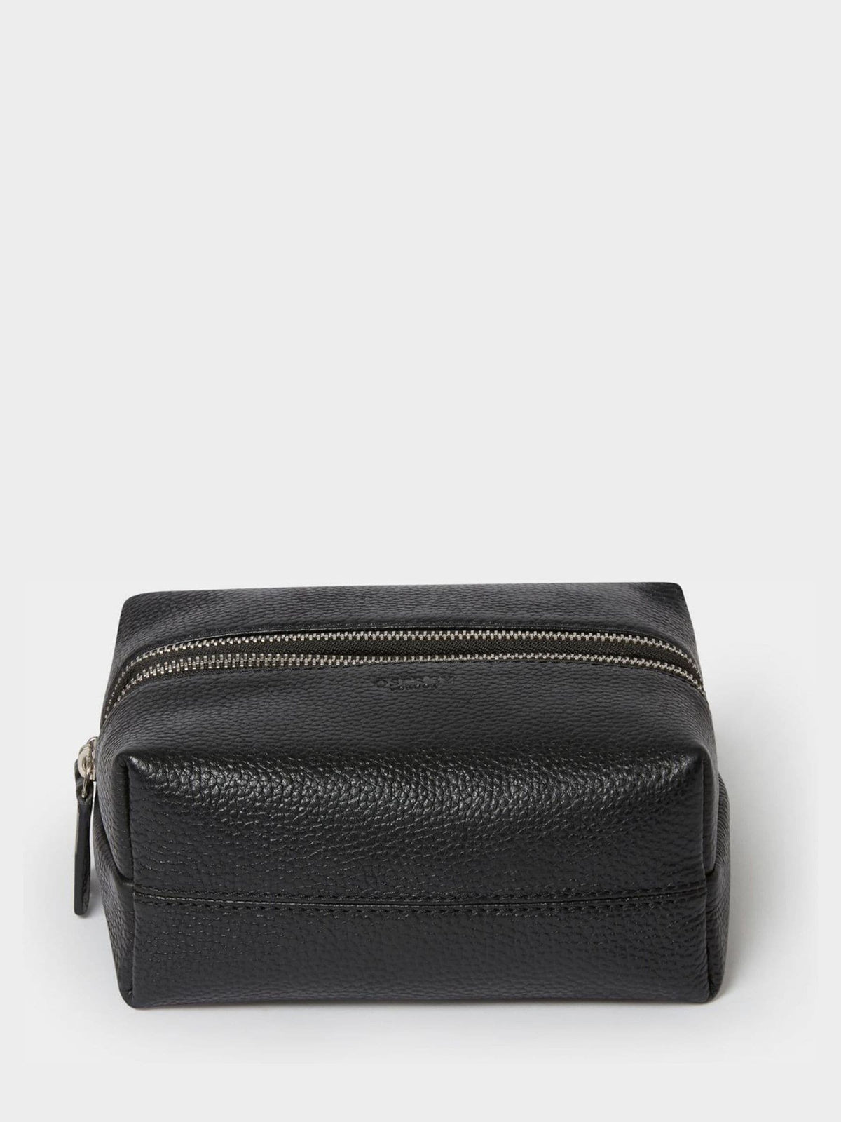 Osprey London black leather washbag small double zip (British brand)