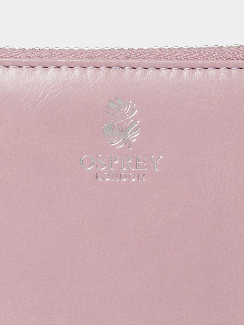 Osprey London medium leather zip around purse, imported from the UK