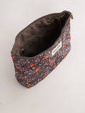 Chocolate brown quilted nylon pouch, UK version