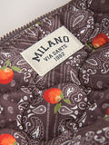 Chocolate brown quilted nylon pouch, UK version