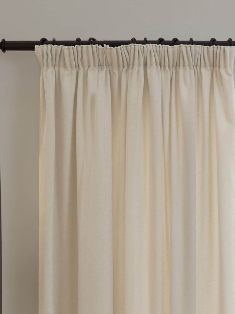 Furn Ecru Lightweight Chenille Pencil Pleat Super Thermal Curtains