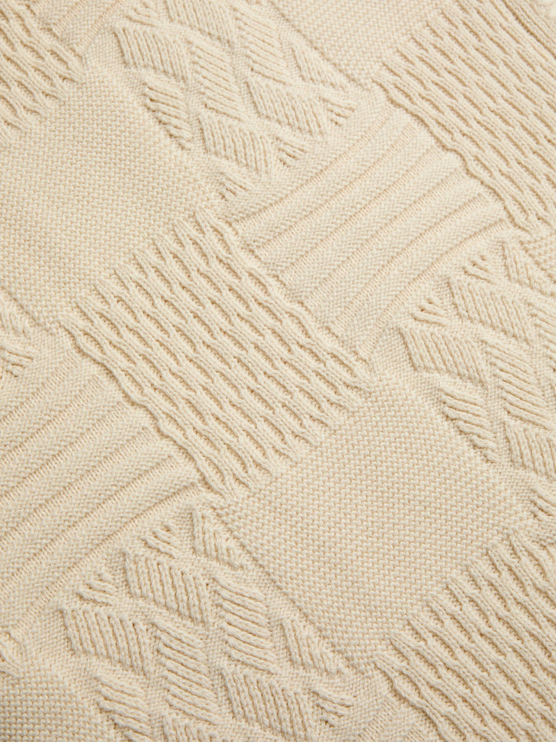 JoJo Maman Bébé cream patchwork knitted blanket 90x70cm, UK version