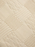 JoJo Maman Bébé cream patchwork knitted blanket 90x70cm, UK version