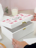 PMC personalised wooden bow storage box 22cm, UK version