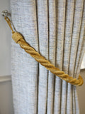 Laura Ashley Set of 2 Charcoal Chenille Grafton Rope Curtain Tiebacks