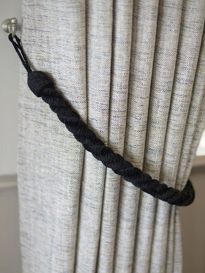 Next Laura Ashley Set of 2 Charcoal Chenille Grafton Rope Curtain Tiebacks- Buy online at McGrocer