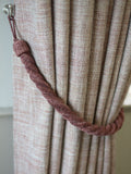 Laura Ashley Set of 2 Charcoal Chenille Grafton Rope Curtain Tiebacks