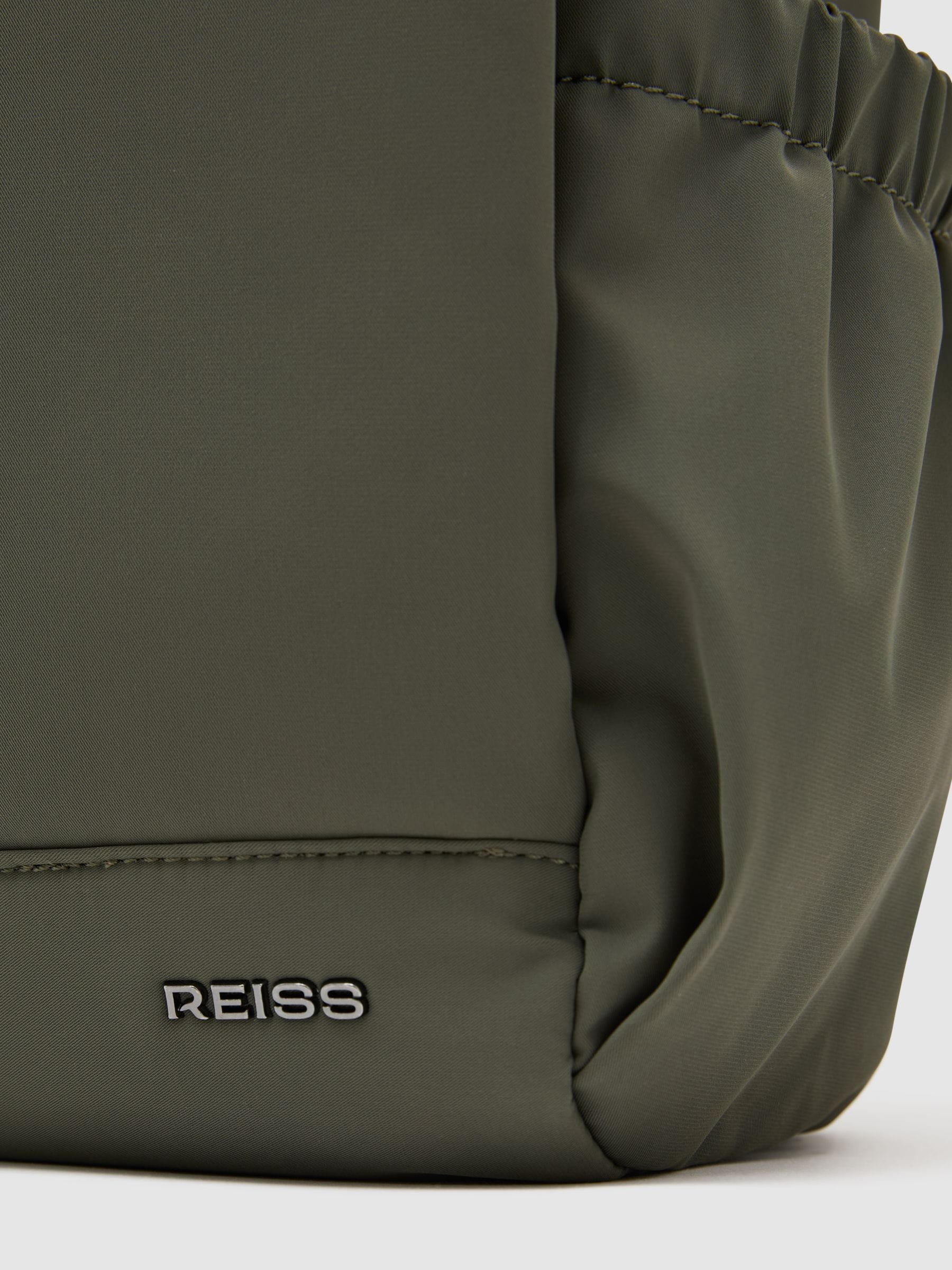 Reiss Khaki Green Technical Roll-Top Backpack, imported from the UK