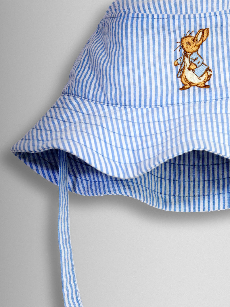 JoJo Maman Bébé blue Peter Rabbit embroidered sun hat (British brand)