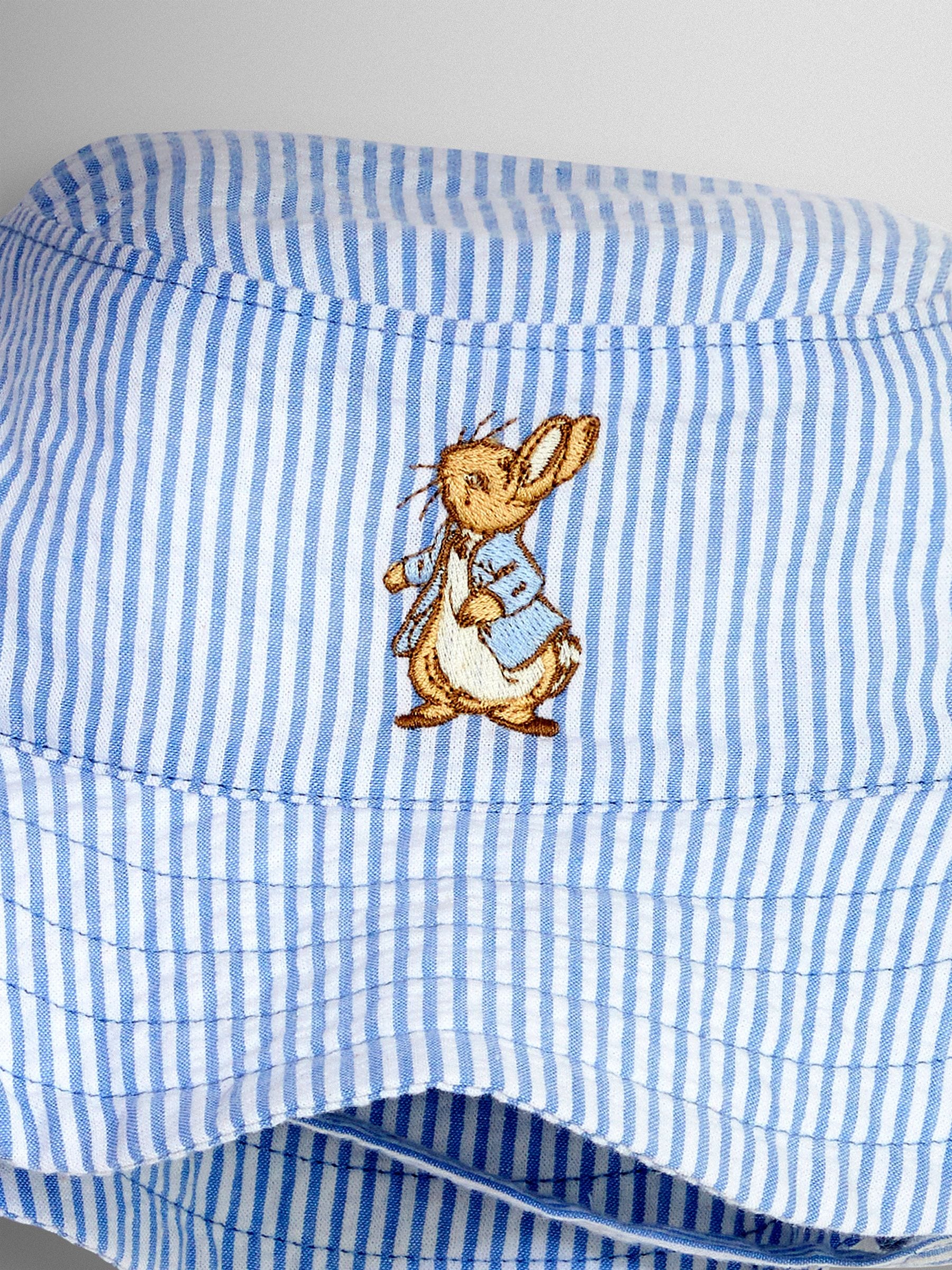 JoJo Maman Bébé blue Peter Rabbit embroidered sun hat (British brand)
