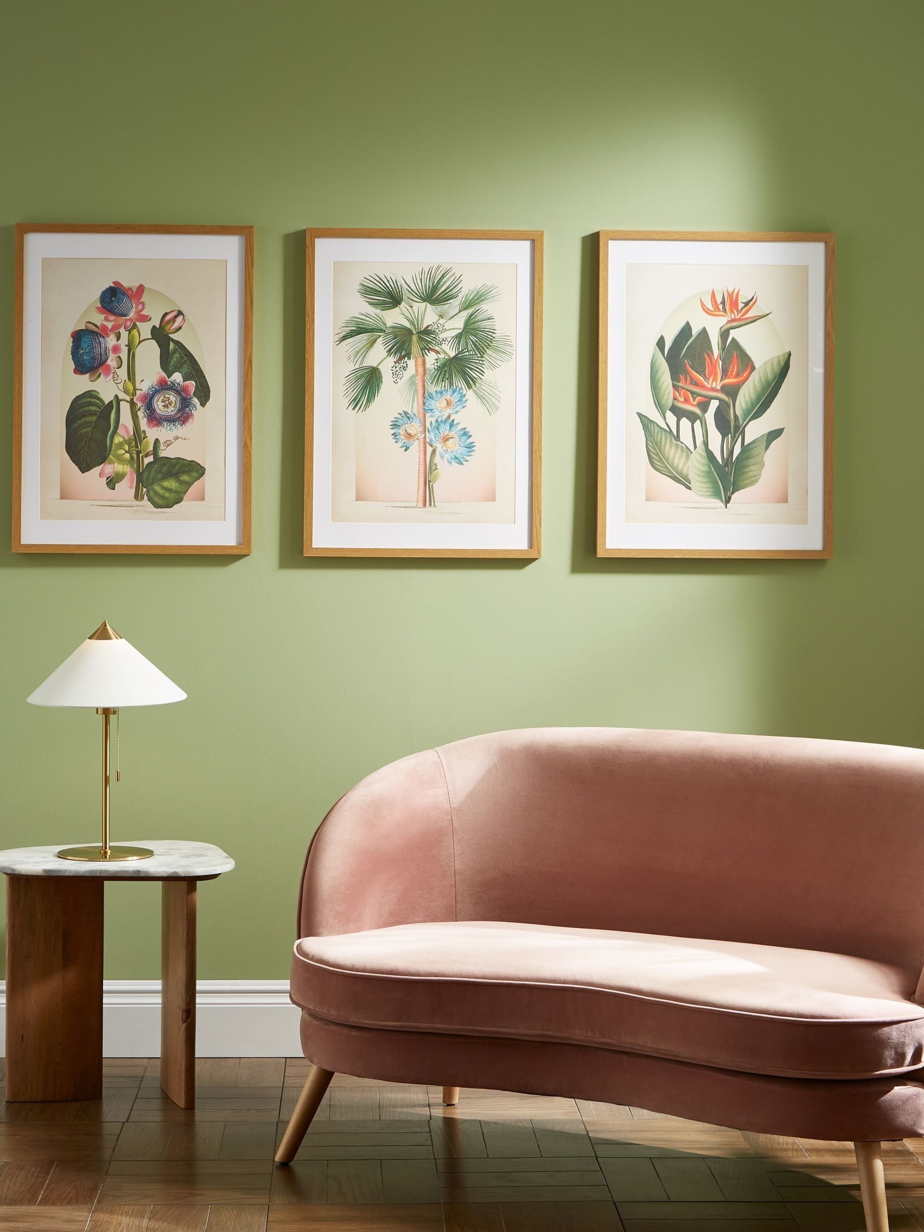 Graham & Brown Botanique Jungle framed art green wood frame, UK version