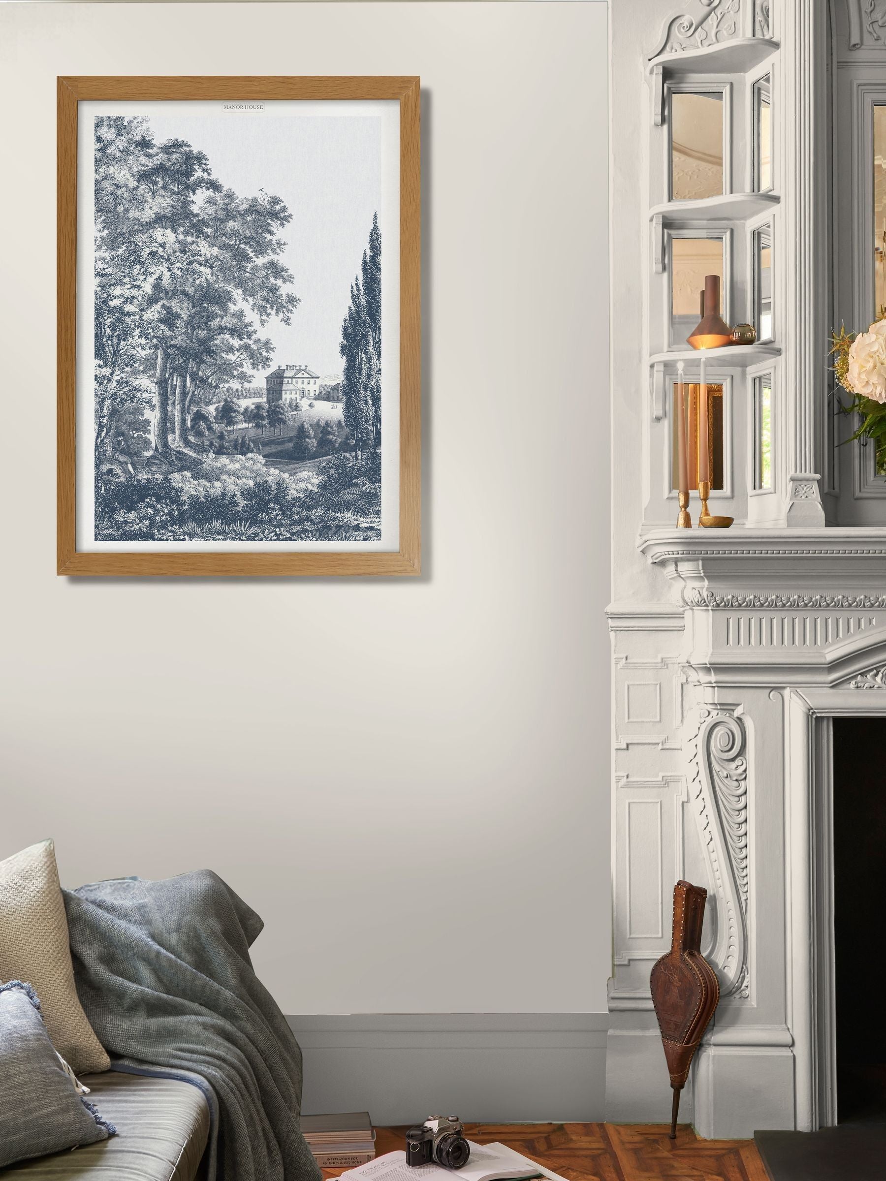 Graham & Brown Black/White Stately Manor Wood Framed Wall Art