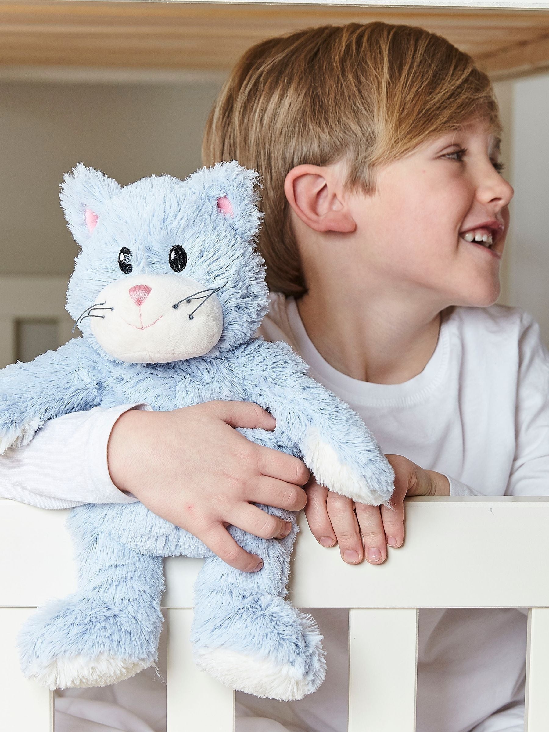 Warmies Blue Large Cat heatable soft toy - British product