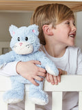 Warmies Blue Large Cat heatable soft toy - British product