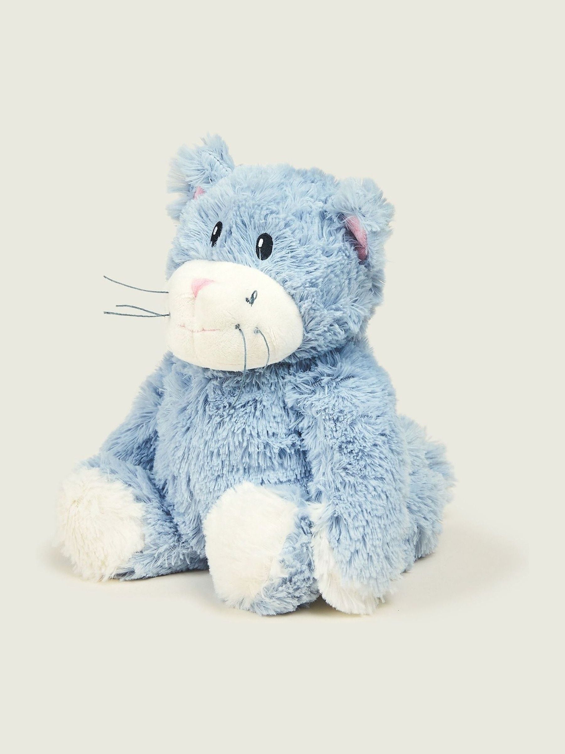 Warmies Blue Large Cat heatable soft toy - British product