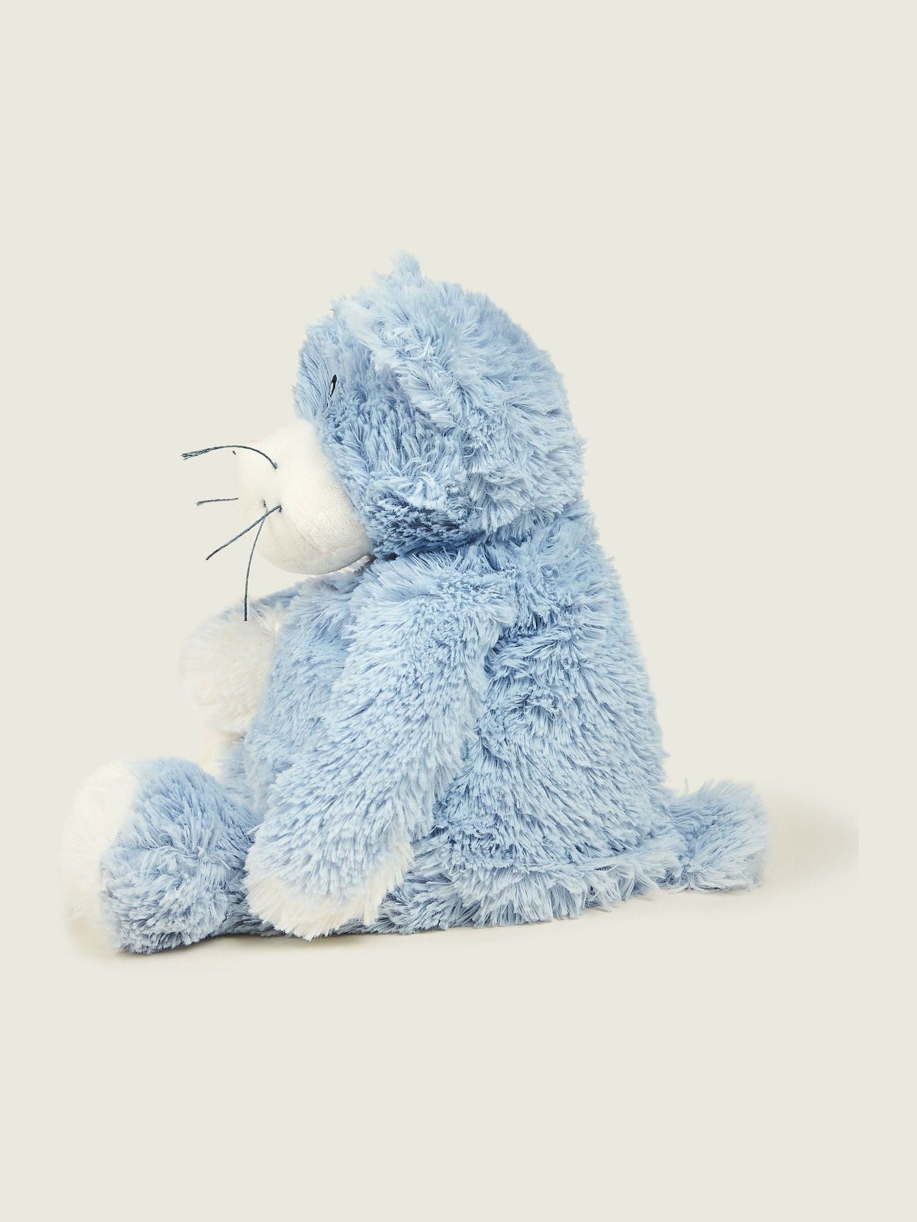 Warmies Blue Large Cat heatable soft toy - British product