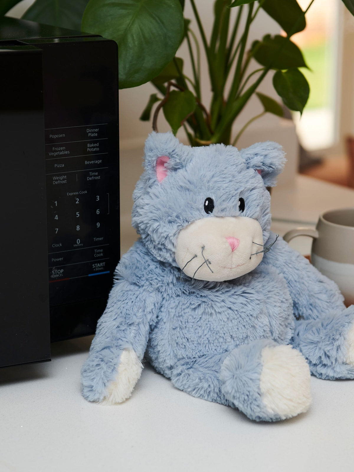 Warmies Blue Large Cat heatable soft toy - British product