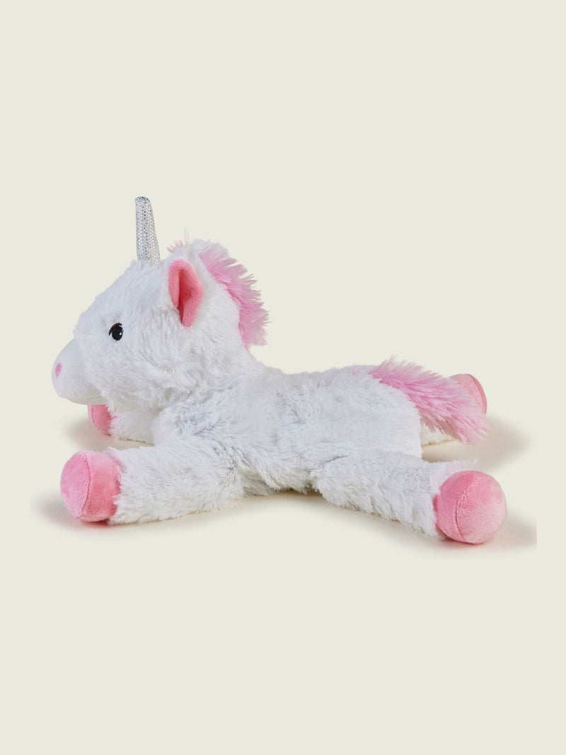 Warmies white large laying unicorn heatable soft toy, UK version