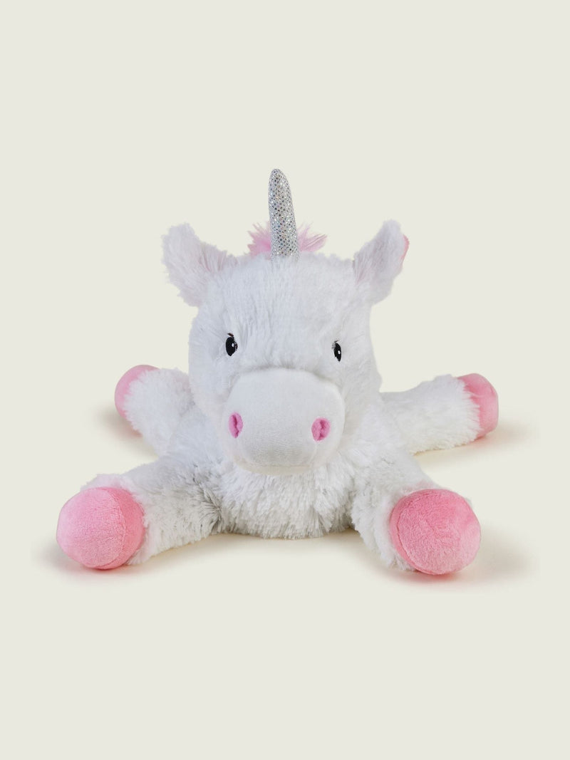 Warmies white large laying unicorn heatable soft toy, UK version