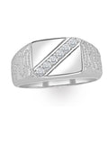 The Diamond Store men's lab diamond signet ring in sterling silver (British brand)