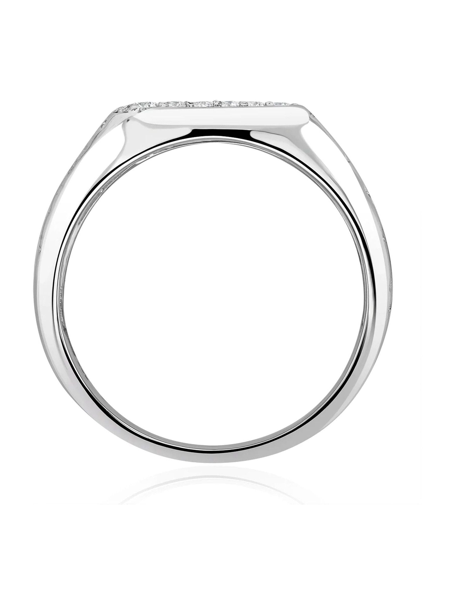 The Diamond Store men's lab diamond signet ring in sterling silver (British brand)