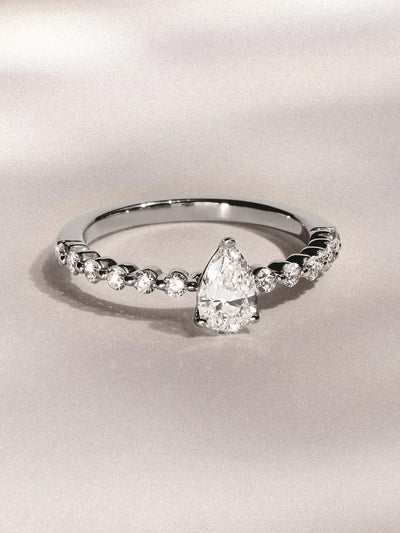 The Diamond Store Silber Solstice 0,80 Karat Birnenförmiger Lab-Diamant-Verlobungsring