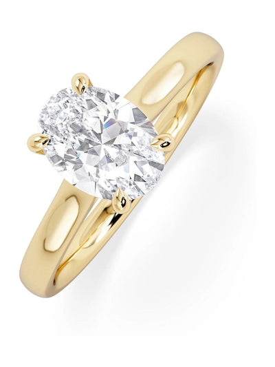 Next The Diamond Store Gold Amora 1.00ct Oval Cut Lab Diamond Hidden Halo Engagement Ring- Buy online at McGrocer