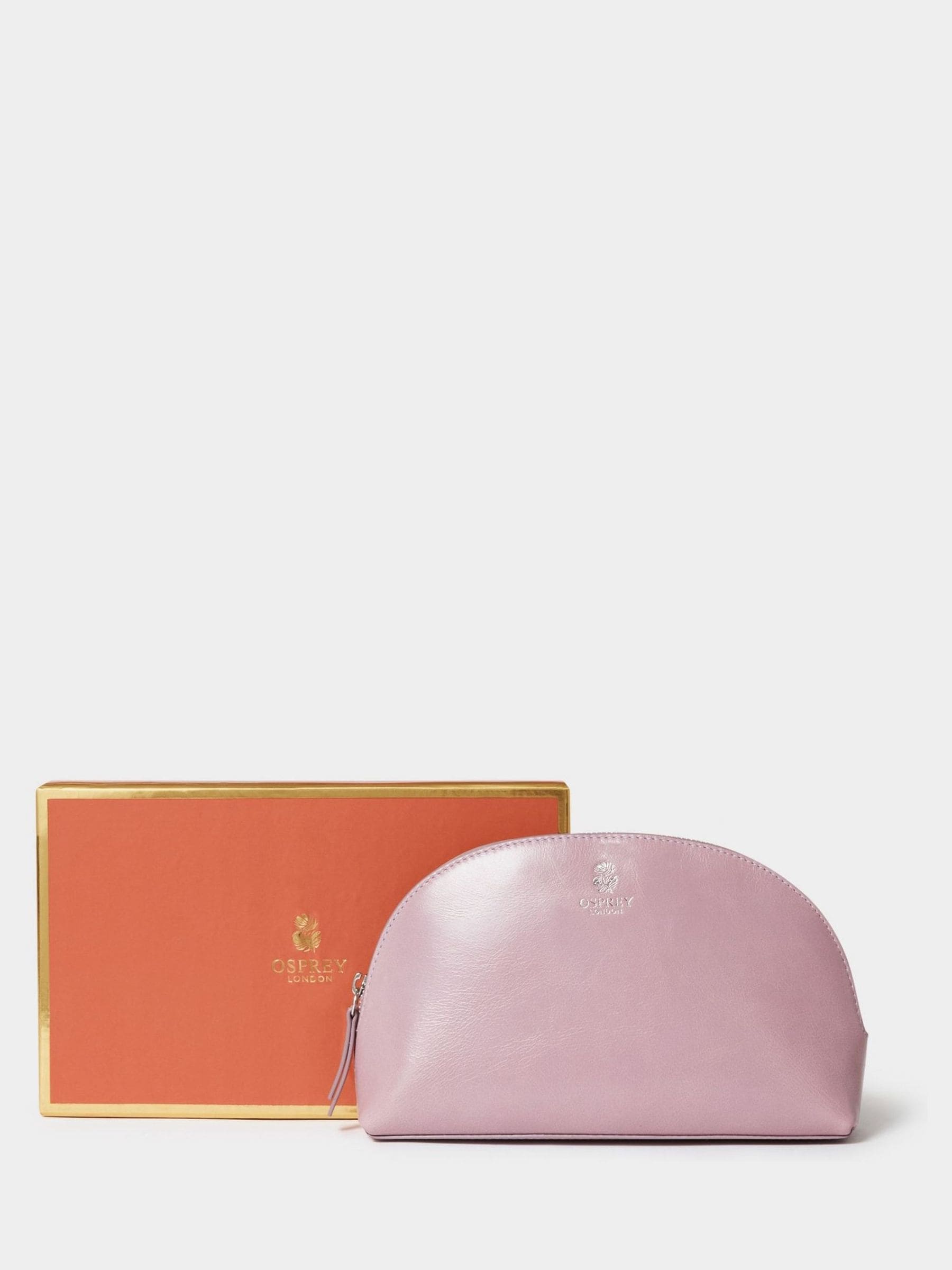 Osprey London Wentworth purple leather make up bag, UK version