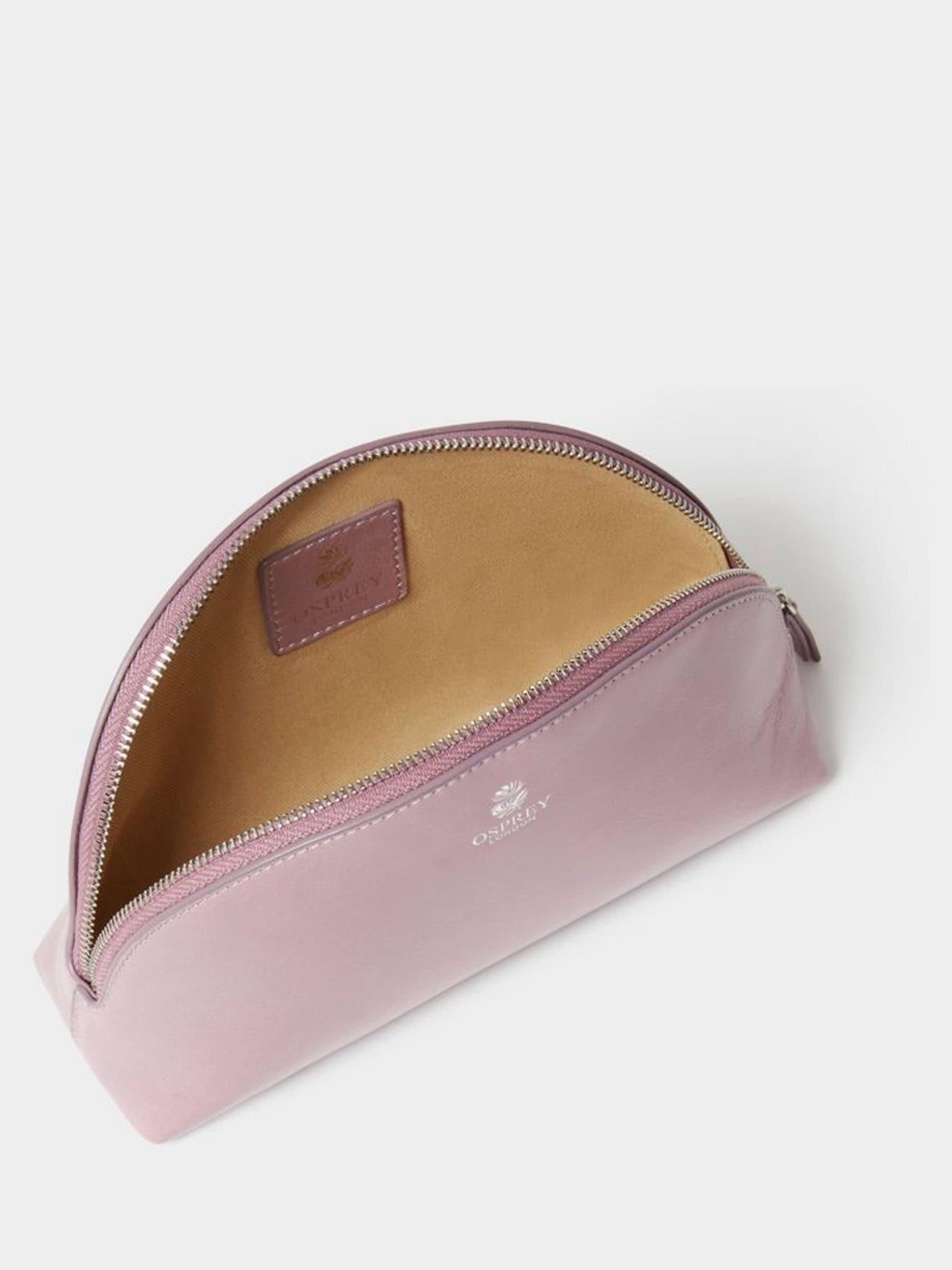 Osprey London Wentworth purple leather make up bag, UK version