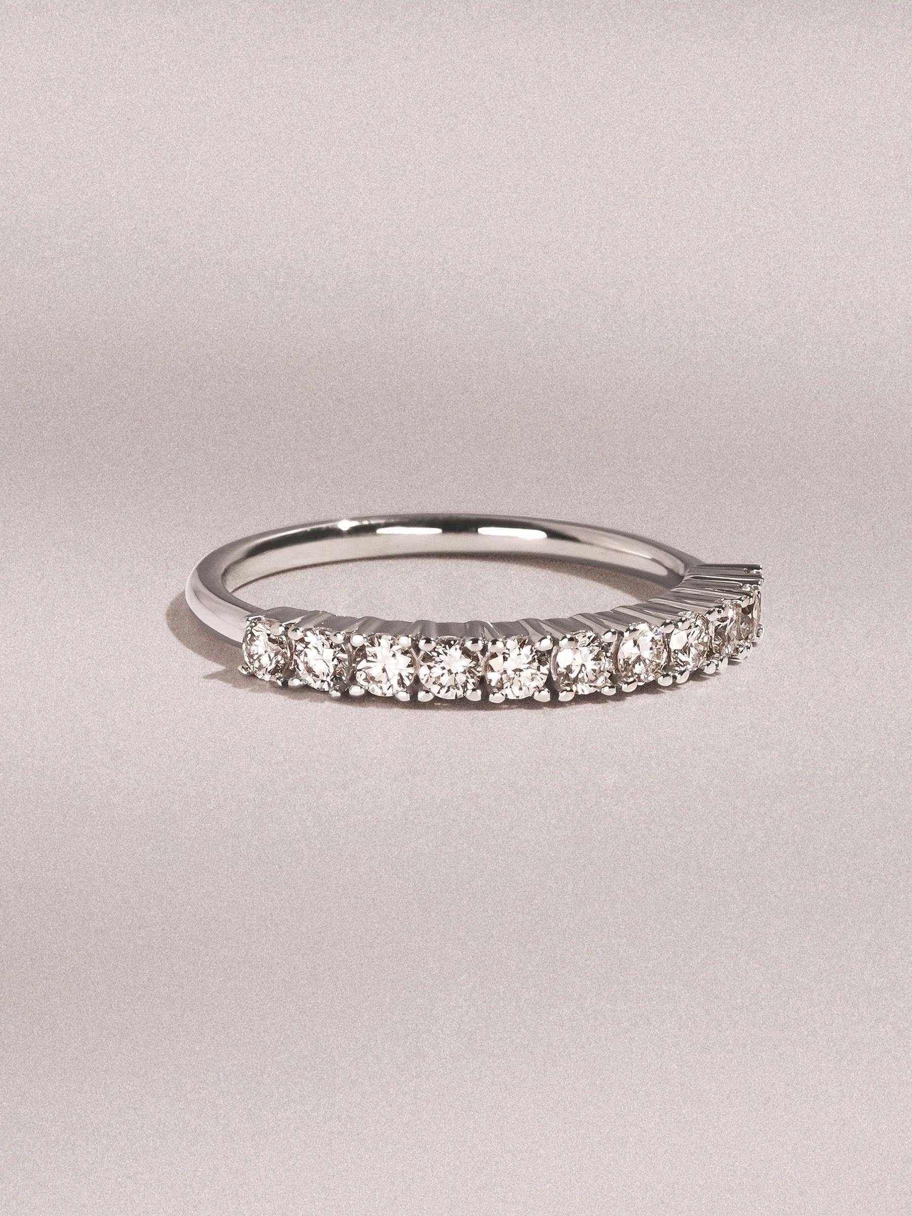 White Twilight 0.50ct lab diamond ring 9K white gold (British brand)