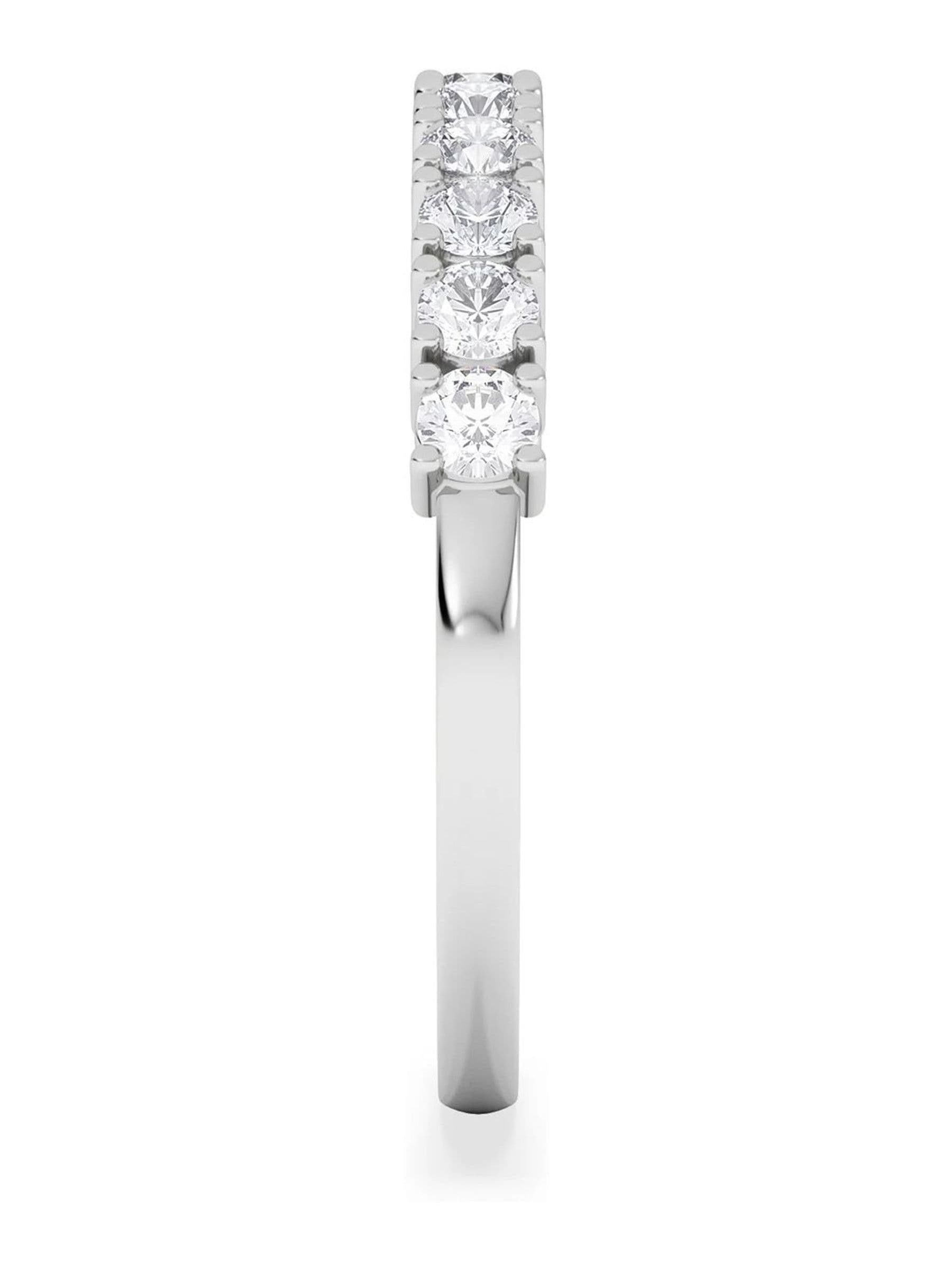 The Diamond Store White Twilight 0.50ct Round Cut Lab Diamond Half Eternity Ring in 9K White Gold