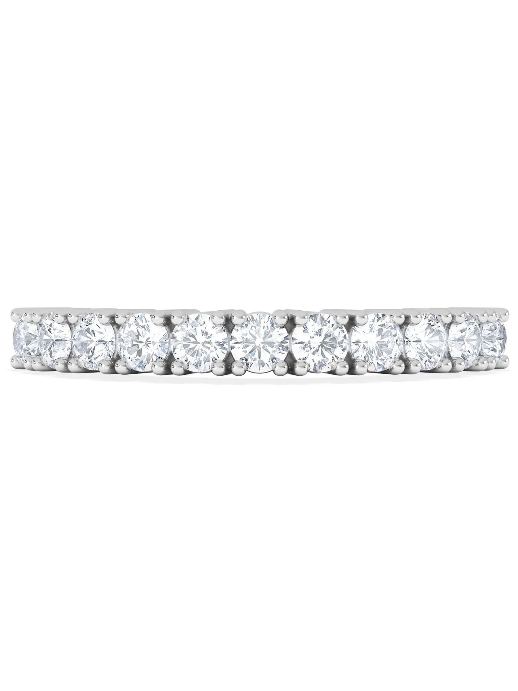 The Diamond Store White Twilight 0.50ct Round Cut Lab Diamond Half Eternity Ring in 9K White Gold