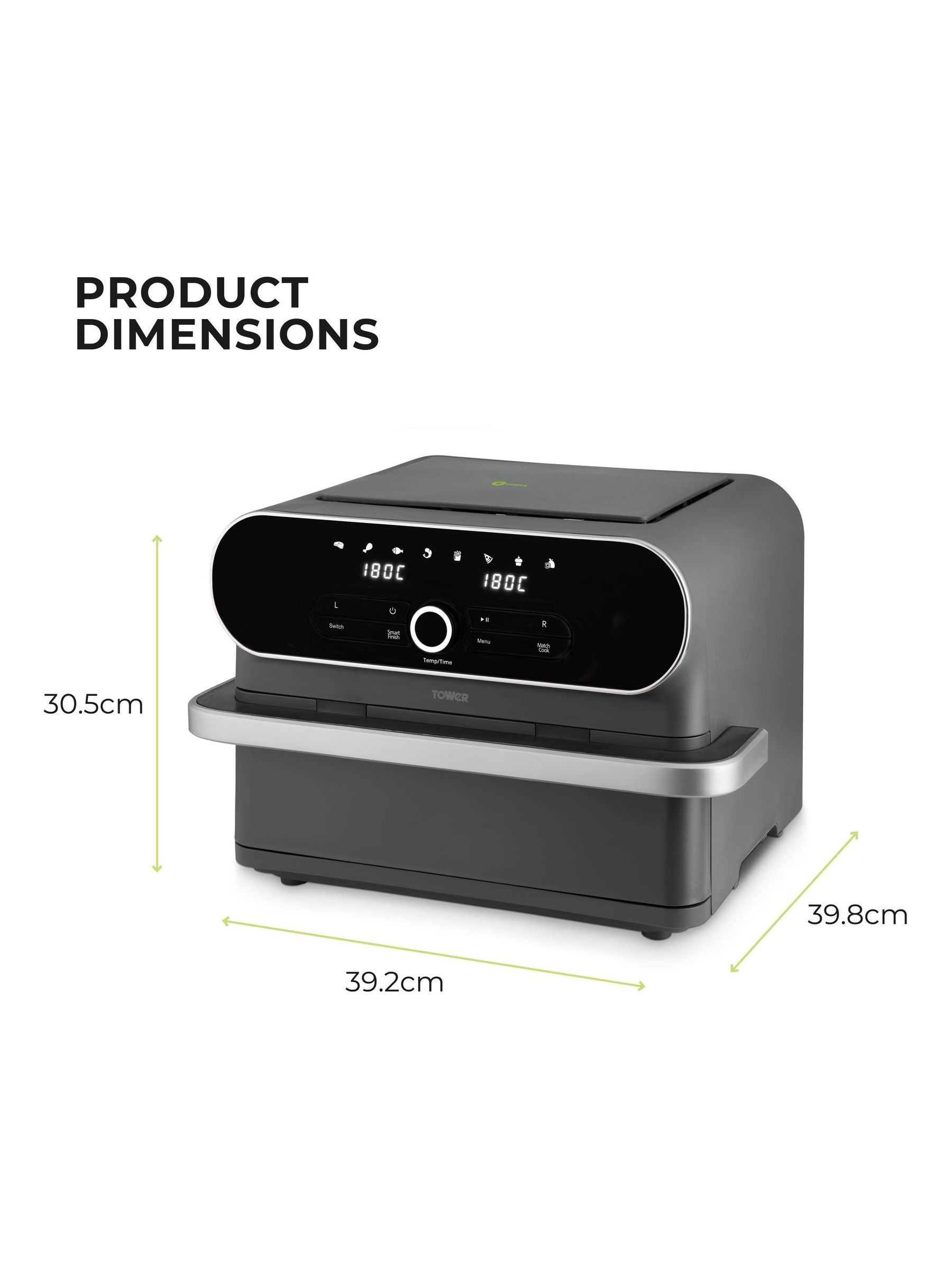Tower Graphite Elite Flexi-Drawer air fryer 11L, UK version