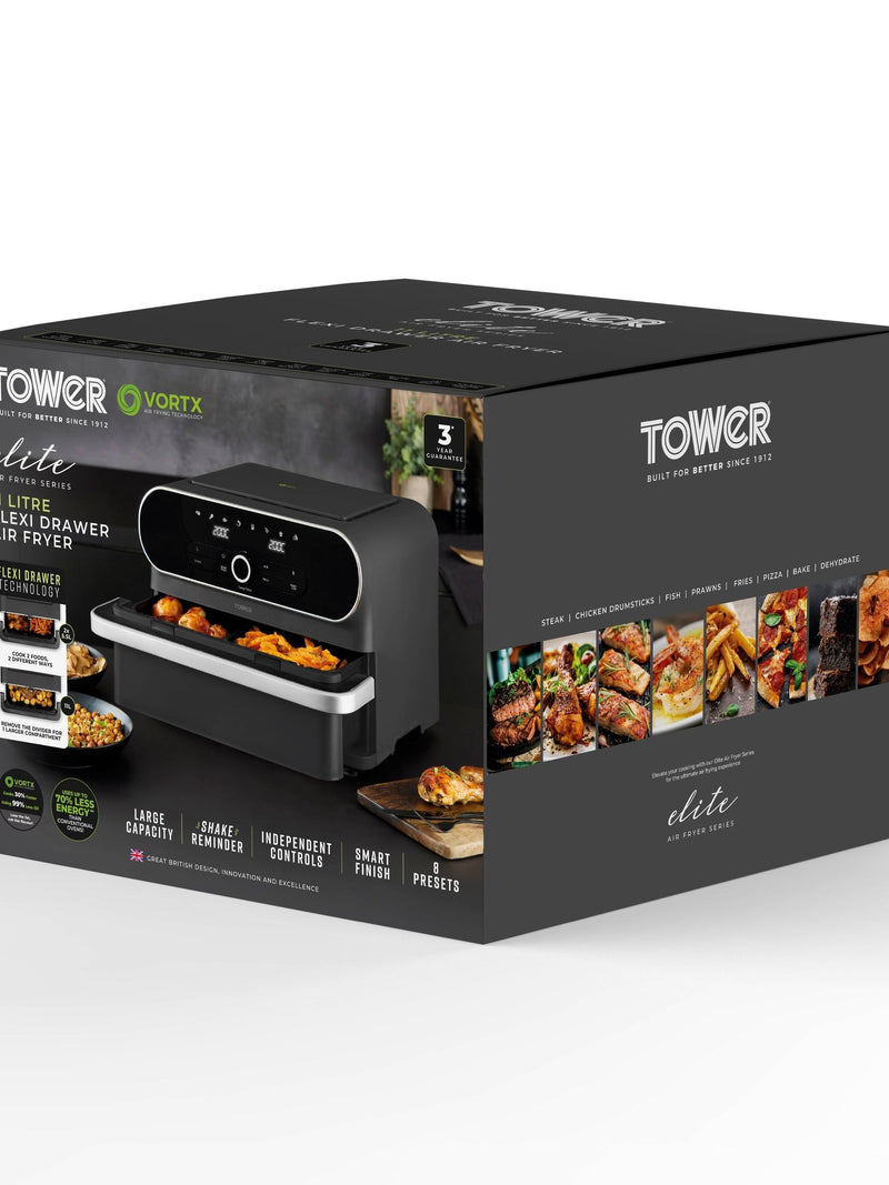 Tower Graphite Elite Flexi-Drawer air fryer 11L, UK version