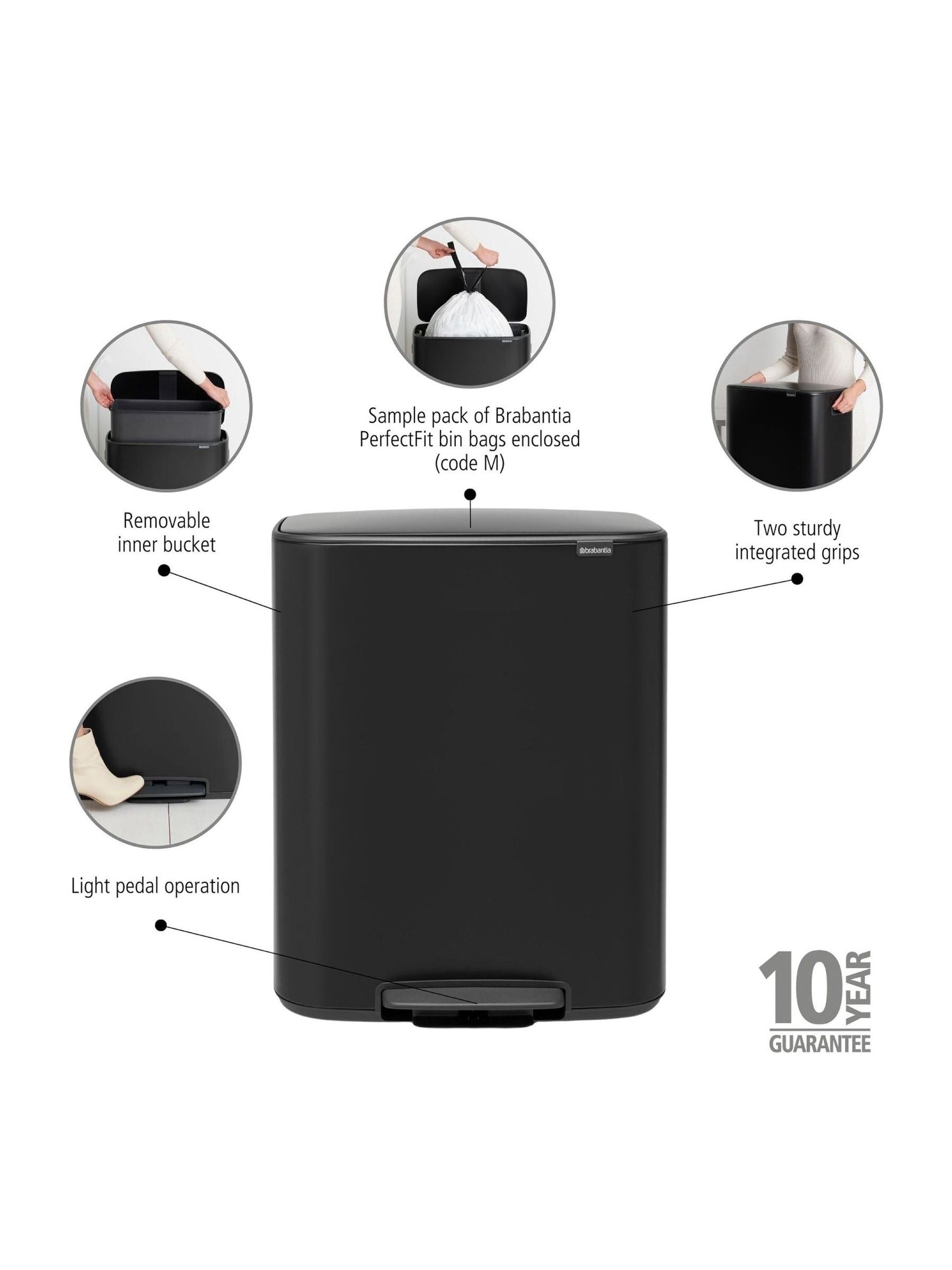 Brabantia Pedal Bin 60L - British product