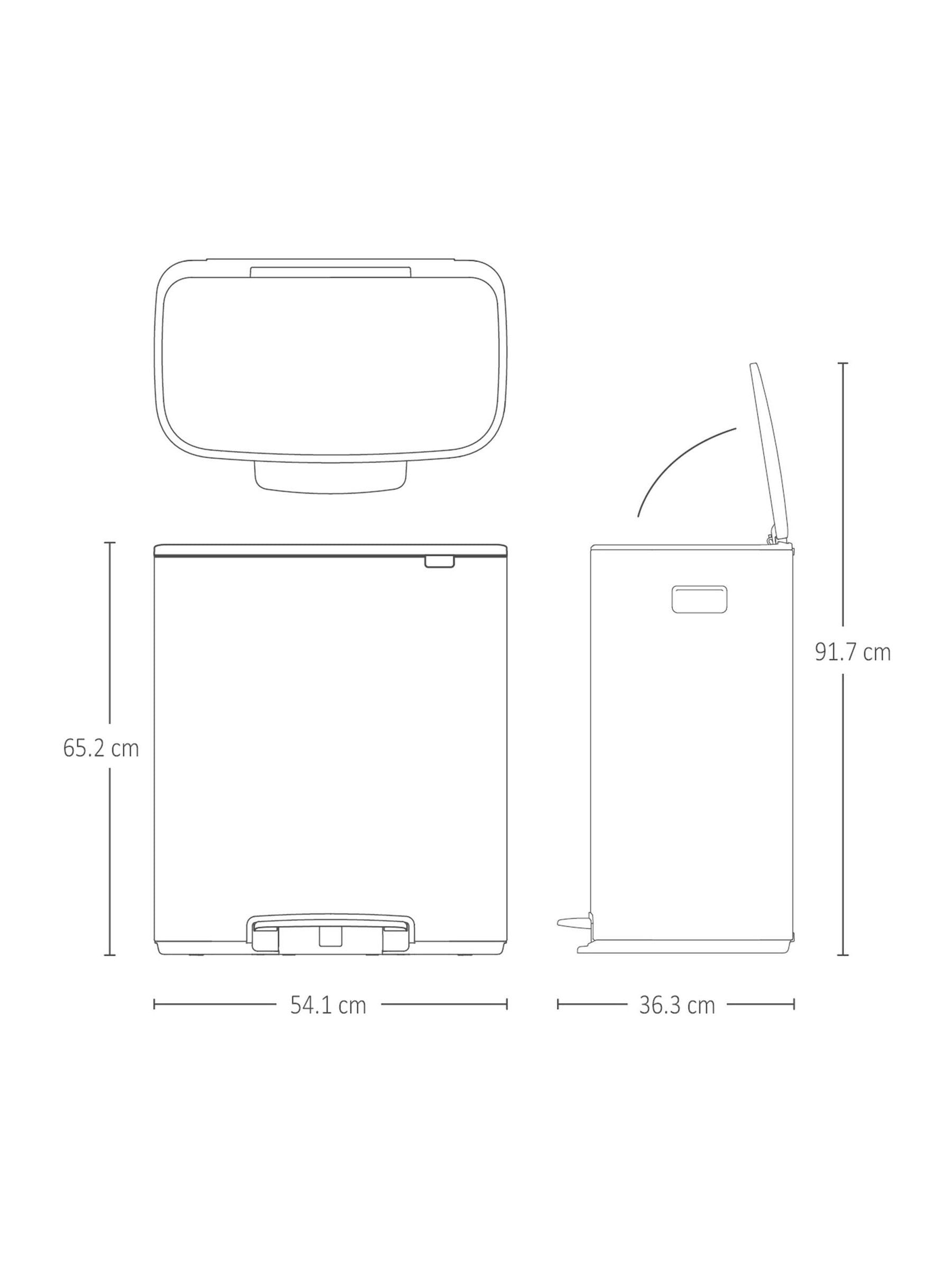 Brabantia Matt Steel Fingerprint Proof Bo Pedal Bin 2 x 30L - British product