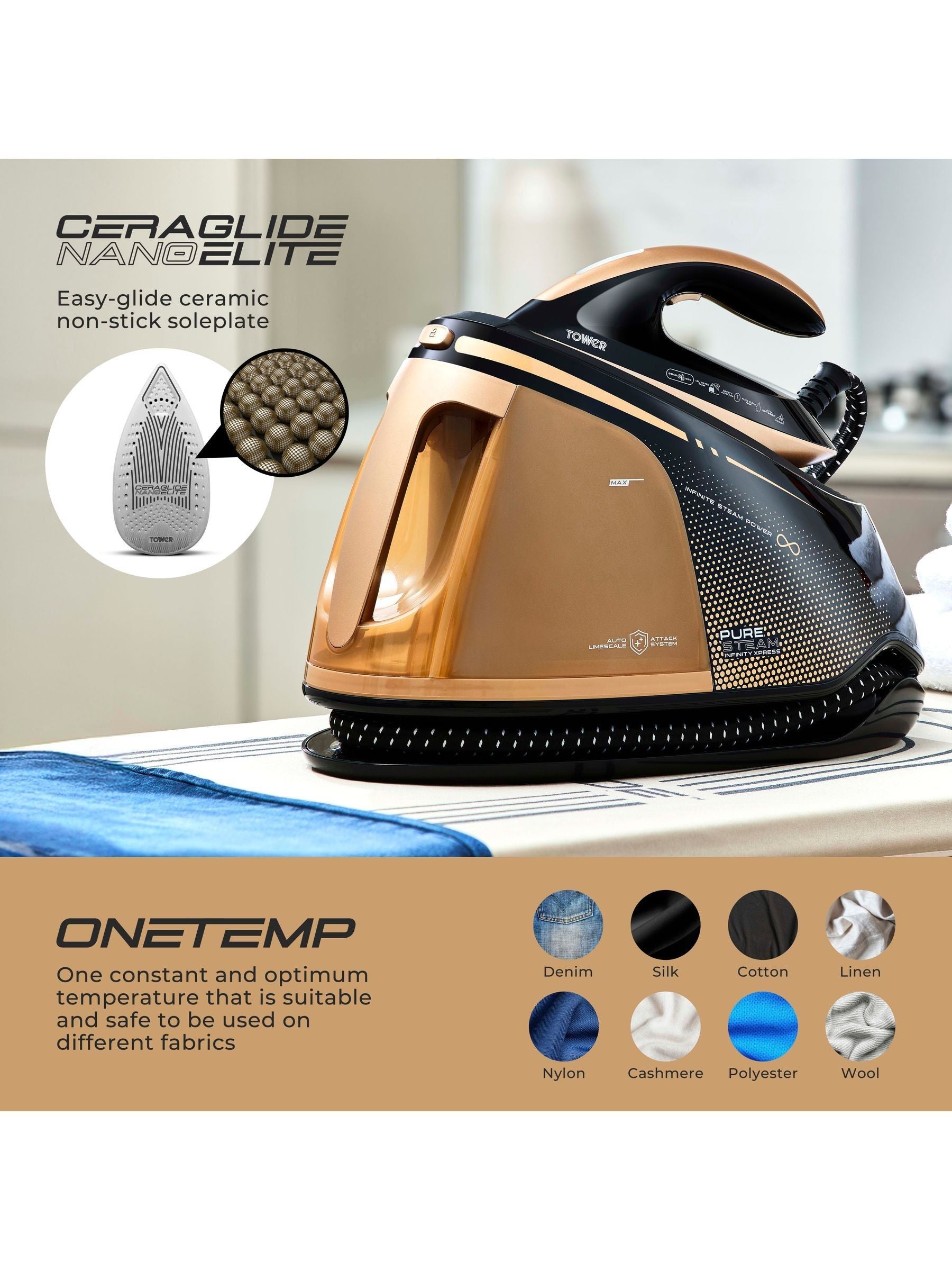 Tower Black Gold steam generator iron - British product
