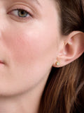Mini Crystal Heart Stud Earrings with Gold-Tone Finish