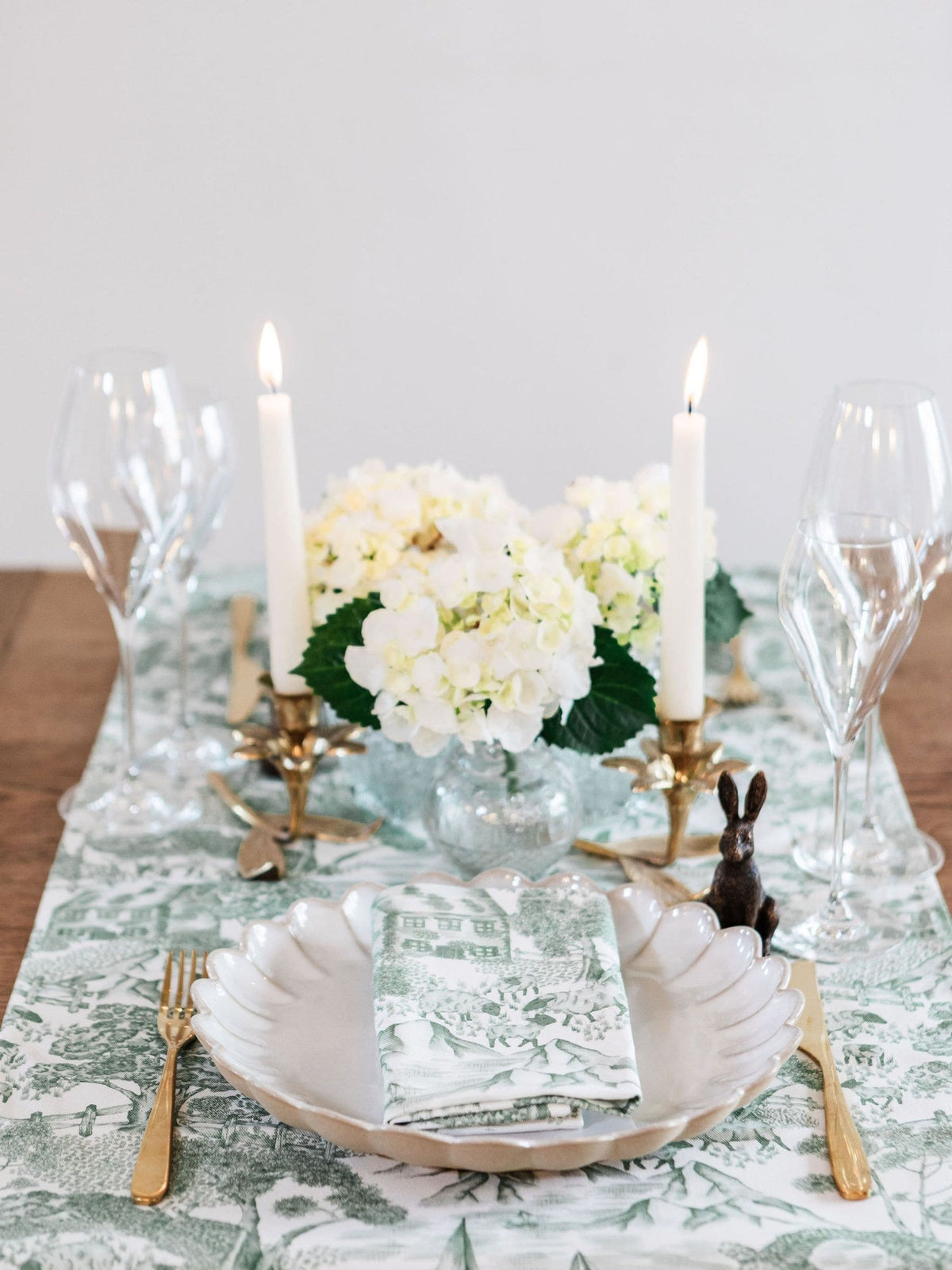 Avalon Home Green Lake District Toile Table Runner