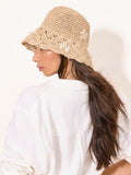 Lipsy natural shell embellished bucket hat (British brand)