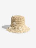 Lipsy natural shell embellished bucket hat (British brand)