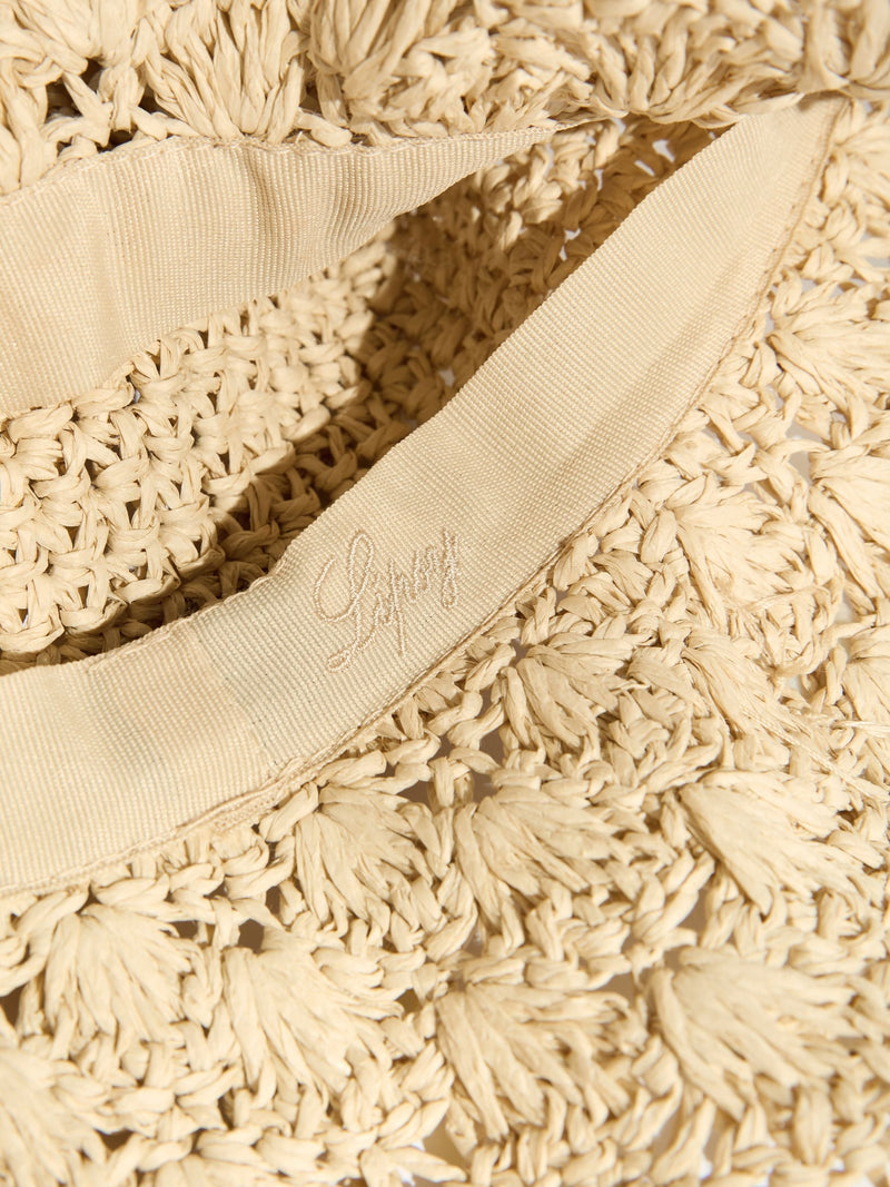 Lipsy natural shell embellished bucket hat (British brand)