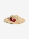 Lipsy natural openwork flower floppy hat, UK version