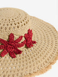 Lipsy natural openwork flower floppy hat, UK version