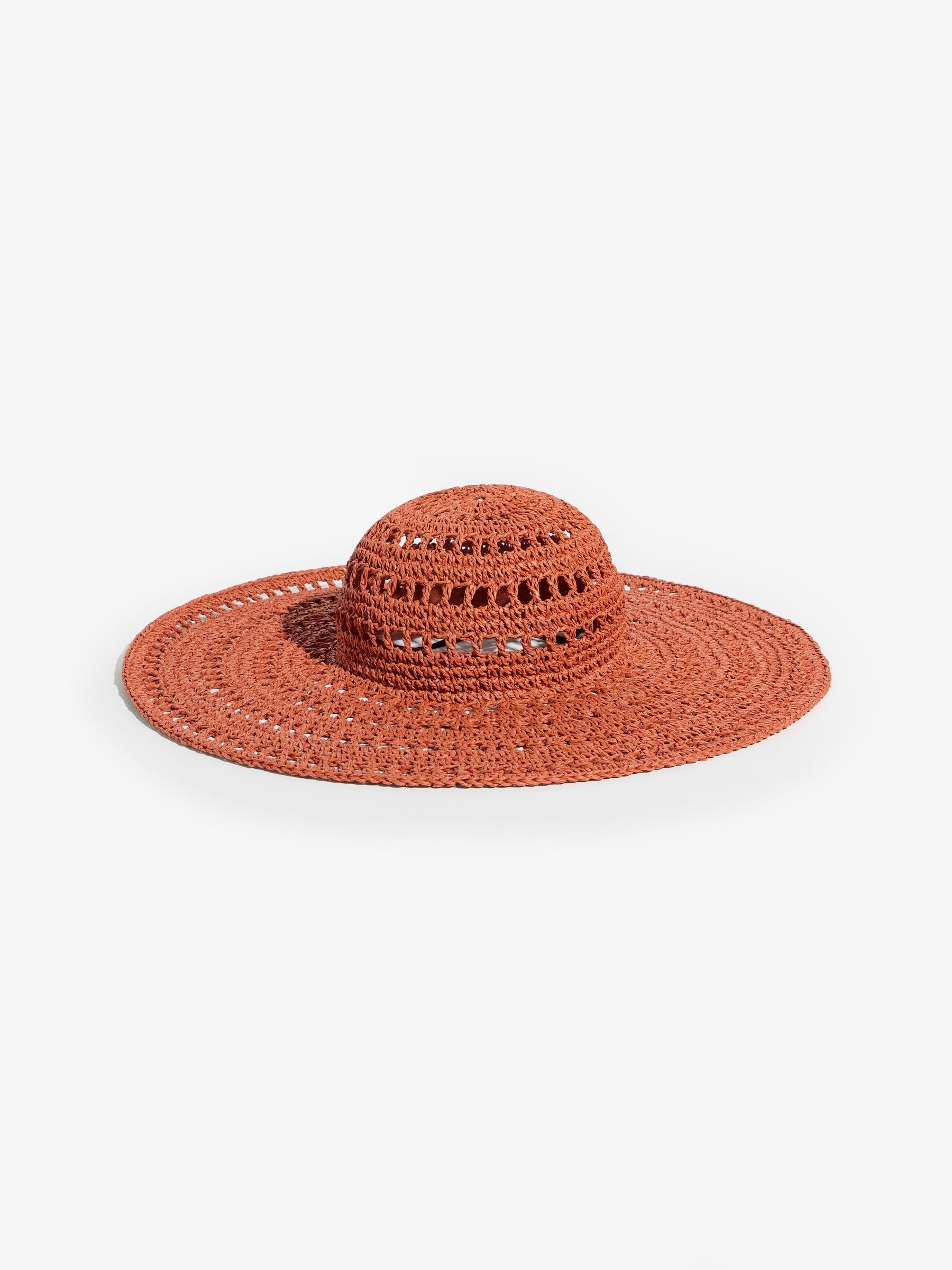 Friends Like These orange openwork floppy beach hat (British brand)