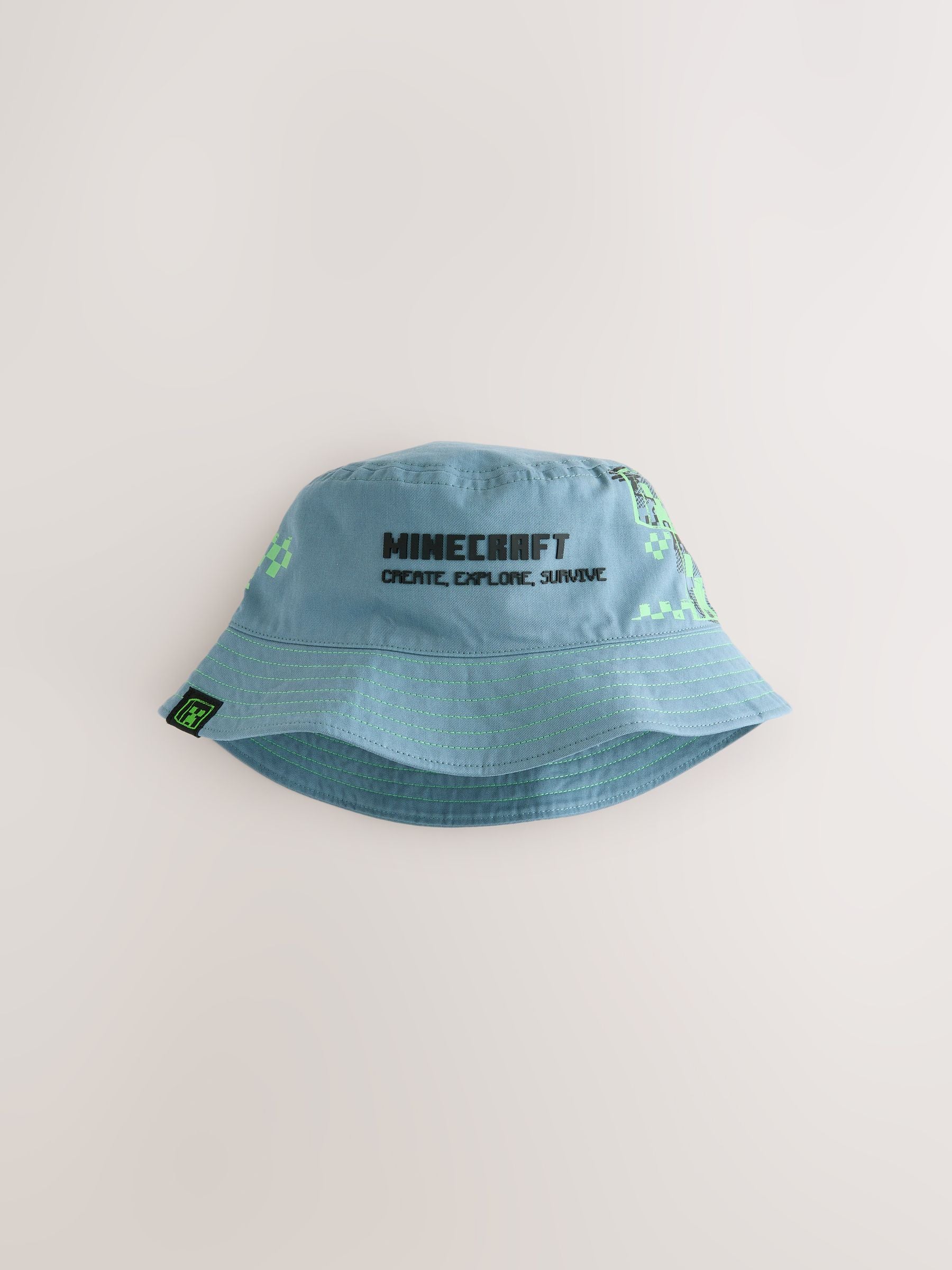 Teal Blue Minecraft Bucket Hat (3-16yrs)